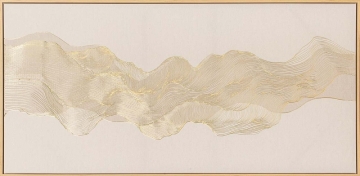 Schilderij abstract gold met lijst 60x120