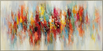 Schilderij abstract kleurrijk met lijst 70x140