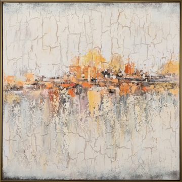 Schilderij abstract met lijst 102x102