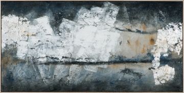 Schilderij abstract met lijst 70x140