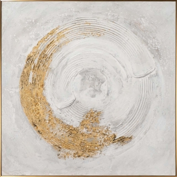 Schilderij golden swirl II met lijst 100x100