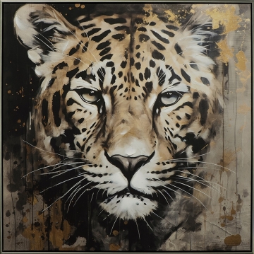 Schilderij tijger met lijst 82x82