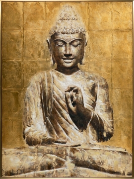 Schilderij boeddha goud 90x120