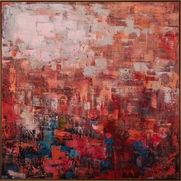 Schilderij abstract met lijst 113x113