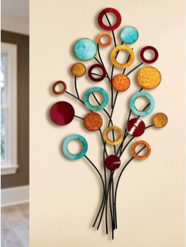 Metalen wandobject levensboom 97x51