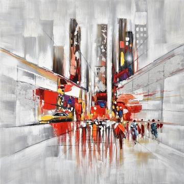 Schilderij skyline stad 100x100