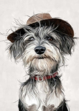 Schilderij hond 50x70