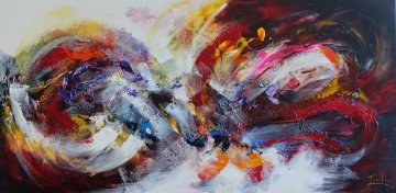 Schilderij abstract 70x140