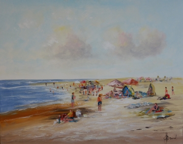 Schilderij Strand leven 80x100
