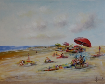 Schilderij Strand leven 80x100