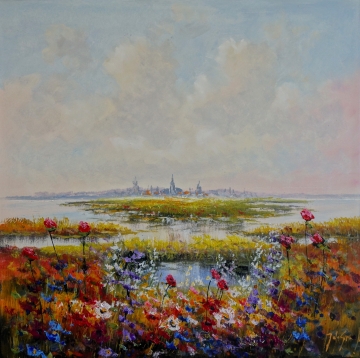 Schilderij landschap 100x100