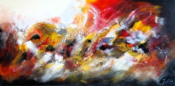 Schilderij abstract 70x140