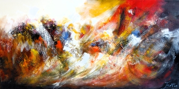Schilderij abstract 70x140