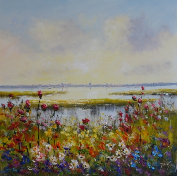 Schilderij landschap 100x100