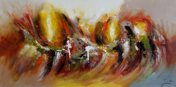 Schilderij abstract 70x140