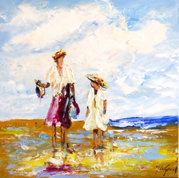 Schilderij strand 50x50