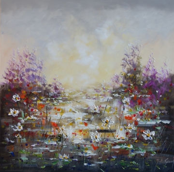 Schilderij landschap 100x100