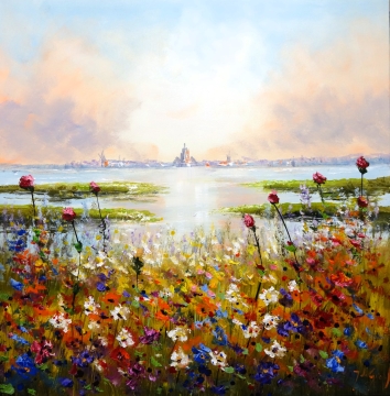 Schilderij landschap 100x100