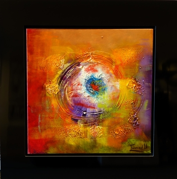 Schilderij abstract met lijst 72x72