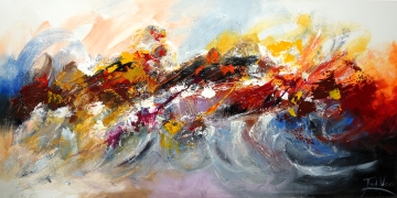 Schilderij abstract 70x140