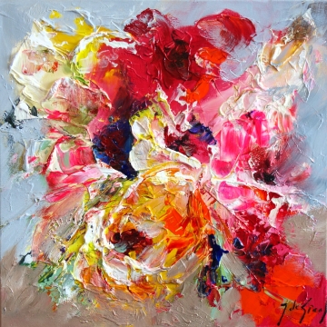 Schilderij bloemen 50x50