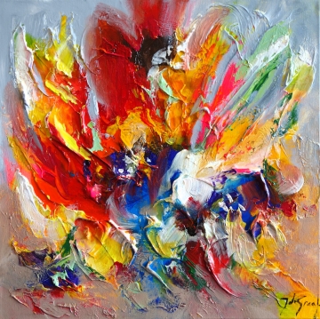 Schilderij bloemen 50x50