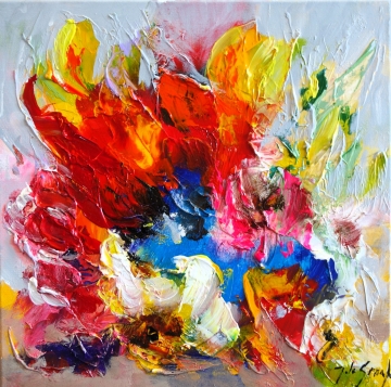 Schilderij bloemen 50x50