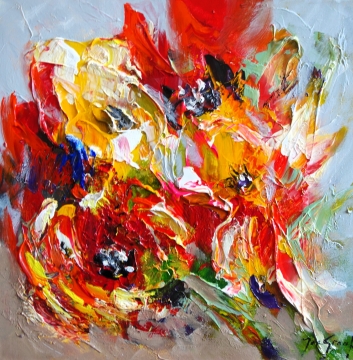 Schilderij bloemen 50x50