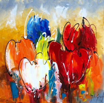 Schilderij bloemen 50x50
