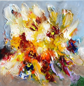 Schilderij bloemen 50x50
