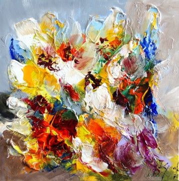 Schilderij bloemen 50x50