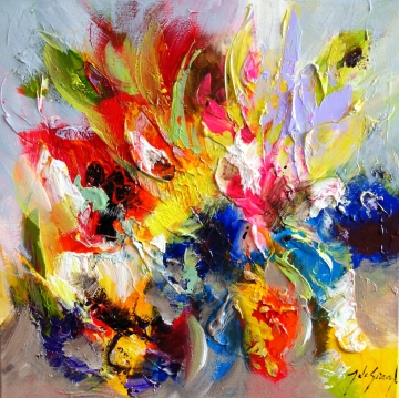Schilderij bloemen 50x50