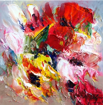 Schilderij bloemen 50x50