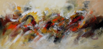Schilderij abstract 70x140