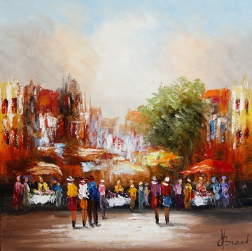 Schilderij stadsgezicht 60x60