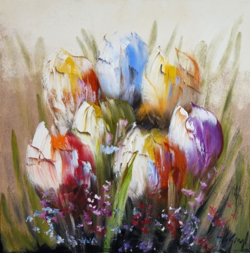 Schilderij tulpen 70x70