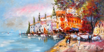 Schilderij stadsgezicht 50x100