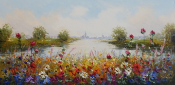 Schilderij landschap 60x120
