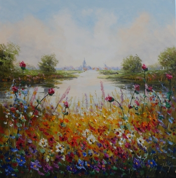 Schilderij landschap 100x100