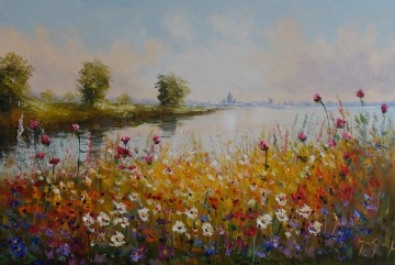 Schilderij landschap 100x150