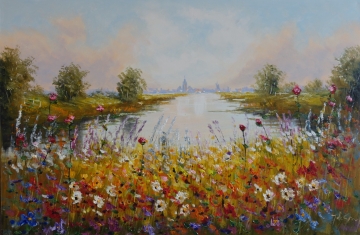 Schilderij landschap 100x150