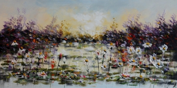 Schilderij landschap 70x140