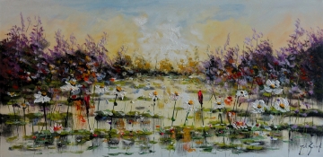 Schilderij landschap 70x140