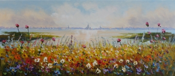Schilderij landschap 70x160
