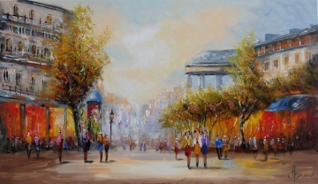 Schilderij haven 70x120