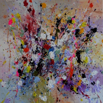 Schilderij colour splash 100x100