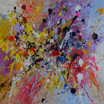 Schilderij colour splash 100x100