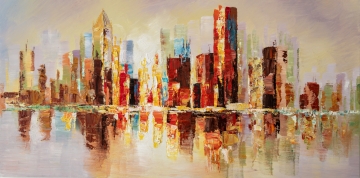 Schilderij skyline 70x140