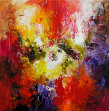 Schilderij abstract 80x80