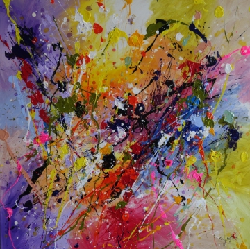 Schilderij colour splash 100x100